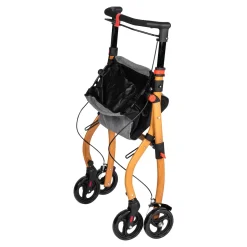 Indoor-Rollator in Holz-Optik mit Tasche und Tablett - AT51040 schwarz/braun