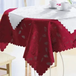 Jacquard-Tischdecke "Jasmin" bordeaux