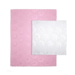 Jacquard-Tischdecken-Set "Jasmin", Tischdecke 160x130 cm + Mitteldecke 80x80 cm rosa