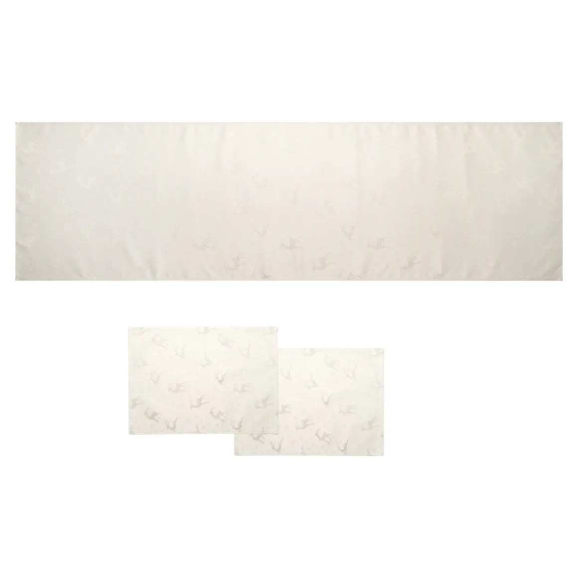 Jacquard-Tischläufer, 140x40 cm & Platzset, 2 Stück „Rentierzauber“