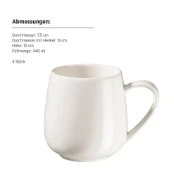 Kaffeebecher Set, Porzellan Taya