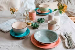 Kaffeebecher-Set, Steingut LUMACA Dunkelbau