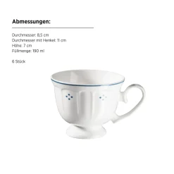 Kaffeeservice, Porzellan Lova Weiß / Blau