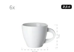 Kaffeeservice, Porzellan LA MUSICA 6 x Dessertteller, 6 x Kaffeetasse, 6 x Kaffeeuntertasse