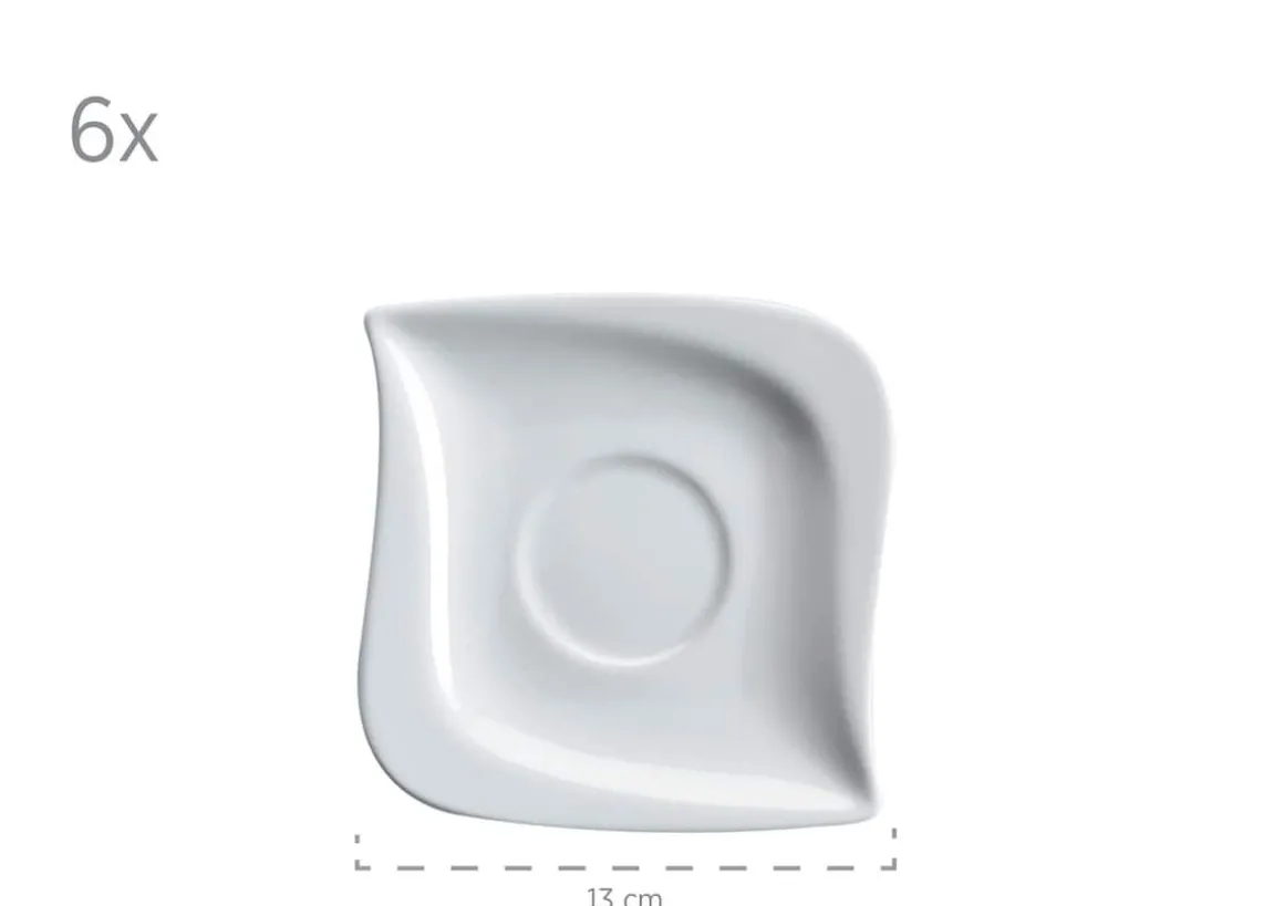 Kaffeeservice, Porzellan LA MUSICA 6 x Dessertteller, 6 x Kaffeetasse, 6 x Kaffeeuntertasse