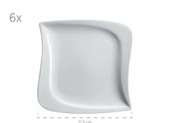 Kaffeeservice, Porzellan LA MUSICA 6 x Dessertteller, 6 x Kaffeetasse, 6 x Kaffeeuntertasse