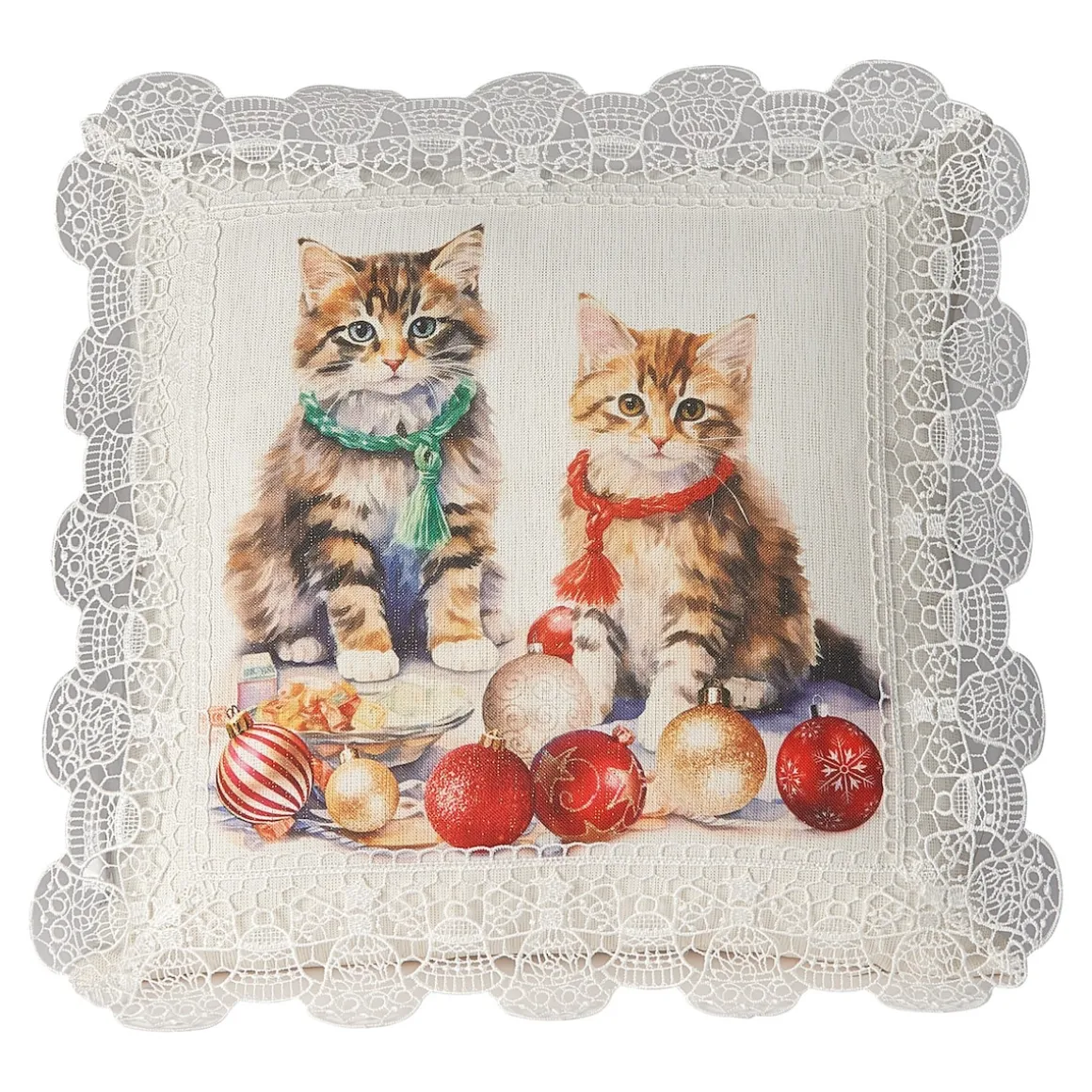 Kissenhülle „Weihnachtskatze“, 40x40 cm