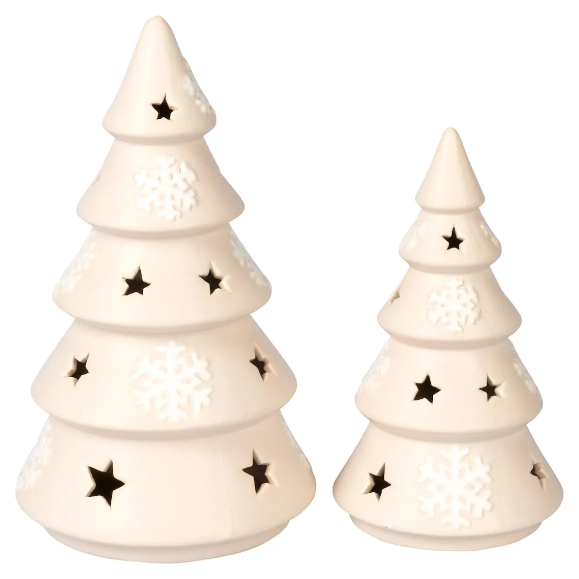 LED-Deko "Winter-Tanne" Set bestehend aus groß und klein