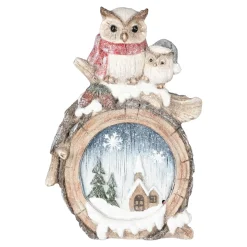 LED-Dekofigur „Winter-Eulen“