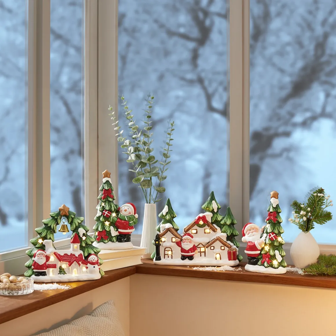 LED-Dekofiguren-Set, 4 Stück