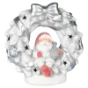 LED-Keramikfigur „Santa im Kranz“