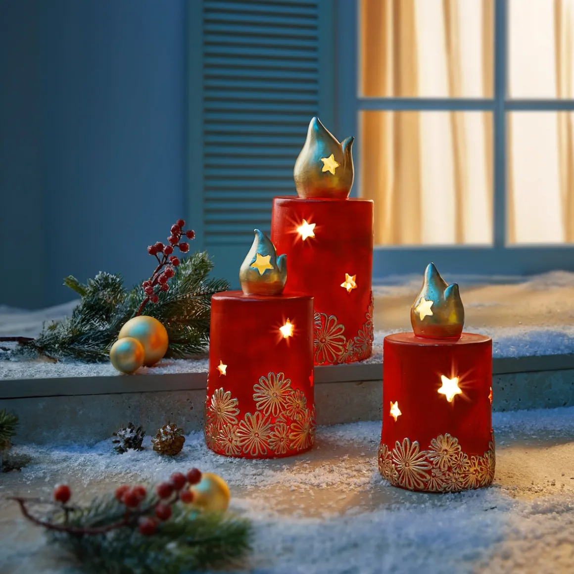 LED-Kerze XL (ØxH): 13x24 cm