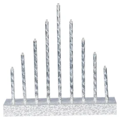 LED-Kerzentreppe „Glitter“ silber