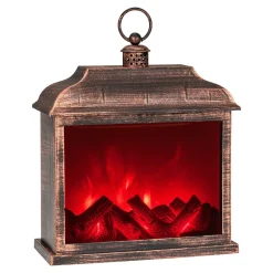 LED-Laterne mit Kaminfeuer "Antik"