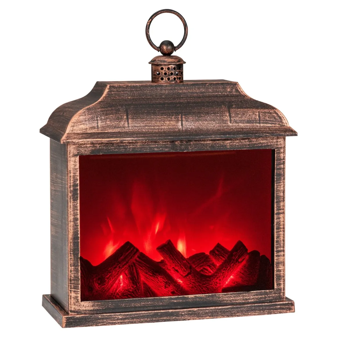 LED-Laterne mit Kaminfeuer "Antik"