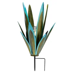 LED-Solar-Gartenstecker "Blatt" aquamarin