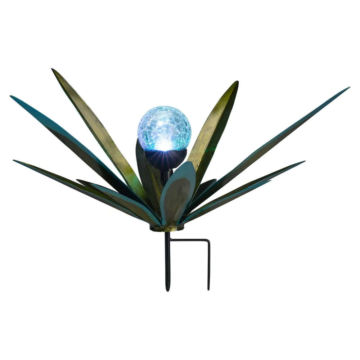 LED-Solar-Gartenstecker "Blatt" aquamarin