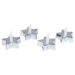 LED-Teelichter „Stern“, 4 Stück silberfarben