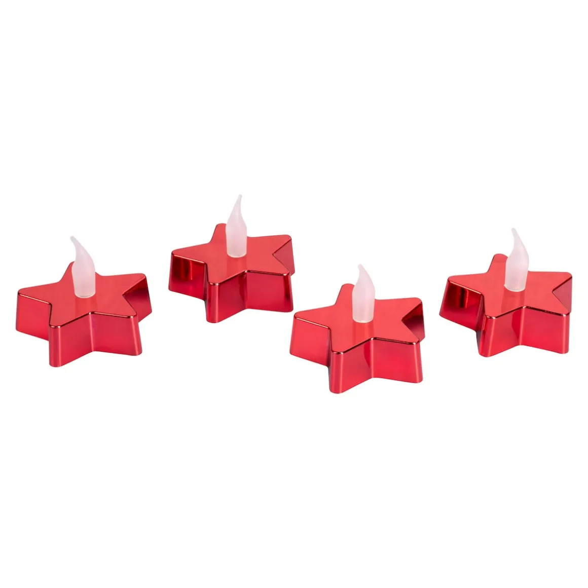 LED-Teelichter „Stern“, 4 Stück rot