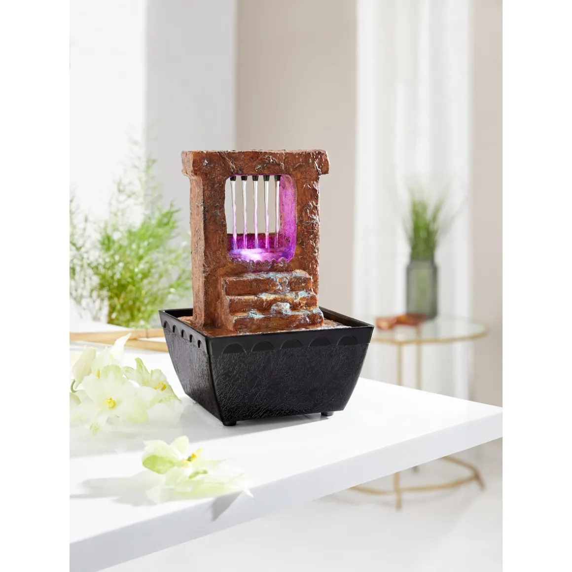 LED-Zimmerbrunnen „Wasserfall“