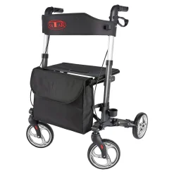 Leichtgewicht-Rollator Premium, Aluminium, mit Rückengurt und Tasche - AT51006 anthrazit