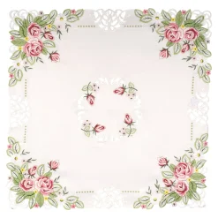 Mitteldecke „Rose mit Spitze“, 85x85 cm