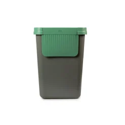 Müllbehälter, 2er Set, je 25 l, stapelbar grau