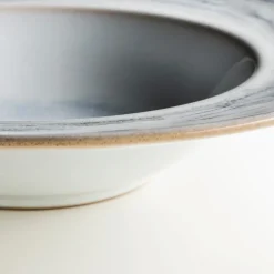 Pastateller-Set, Steinzeug TIEFER SEE Grau / Weiß