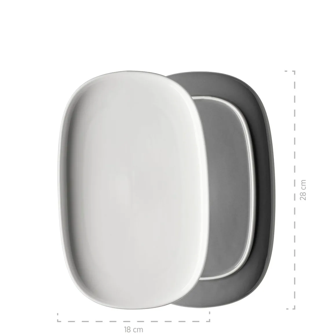 Plattenset, Keramik Isora Grau