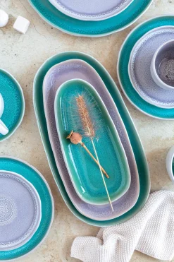 Plattenset, Steinzeug Elea Flieder