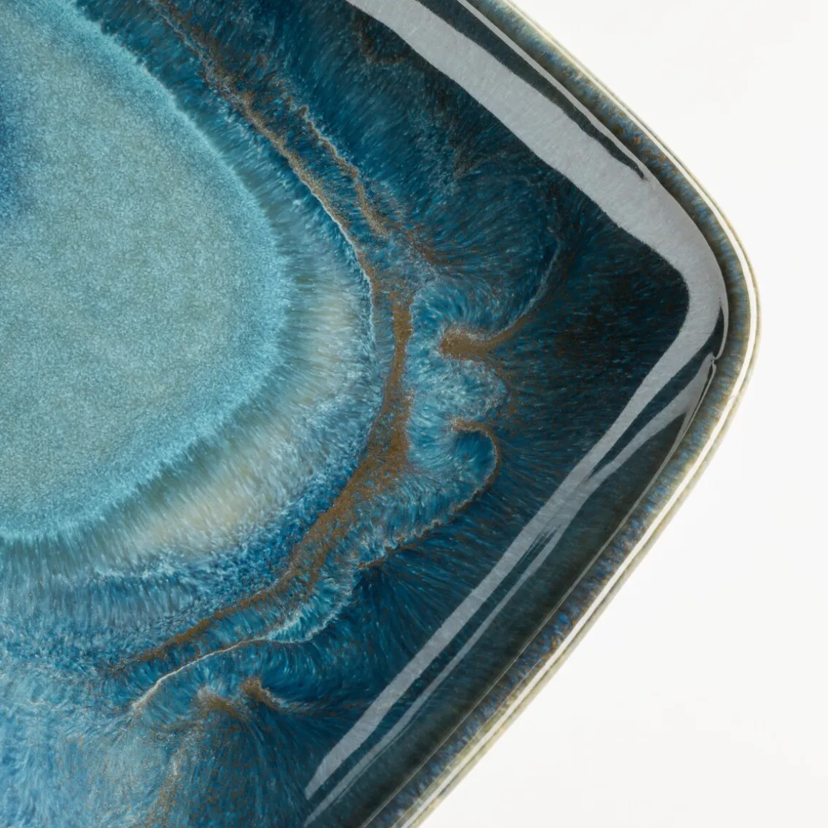 Platten-Set, Steinzeug TIEFER SEE Blau / Grün