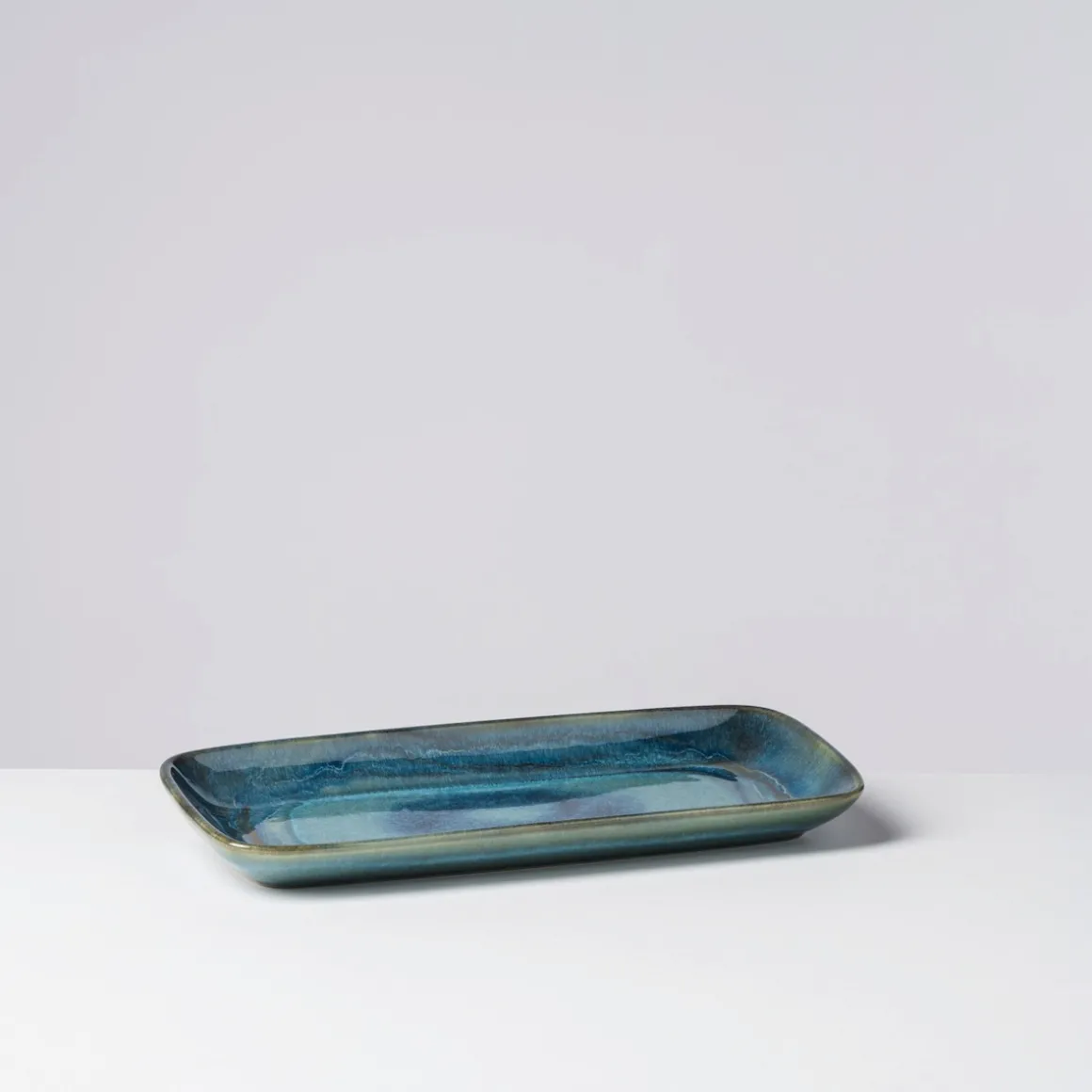 Platten-Set, Steinzeug TIEFER SEE Blau / Grün