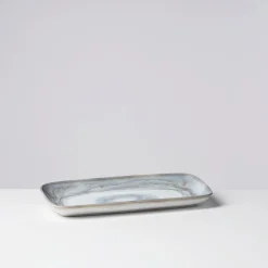 Platten-Set, Steinzeug TIEFER SEE Grau / Weiß