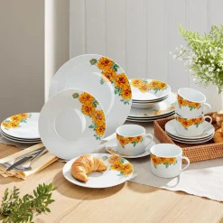 Porzellan-Kaffeeservice „Sonnenblume“, 12-teilig