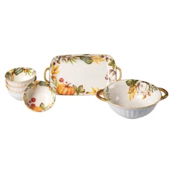 Porzellan-Set „Goldener Herbst“, 6-teilig