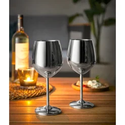 Premium-Edelstahl-Weingläser, 2 Stück