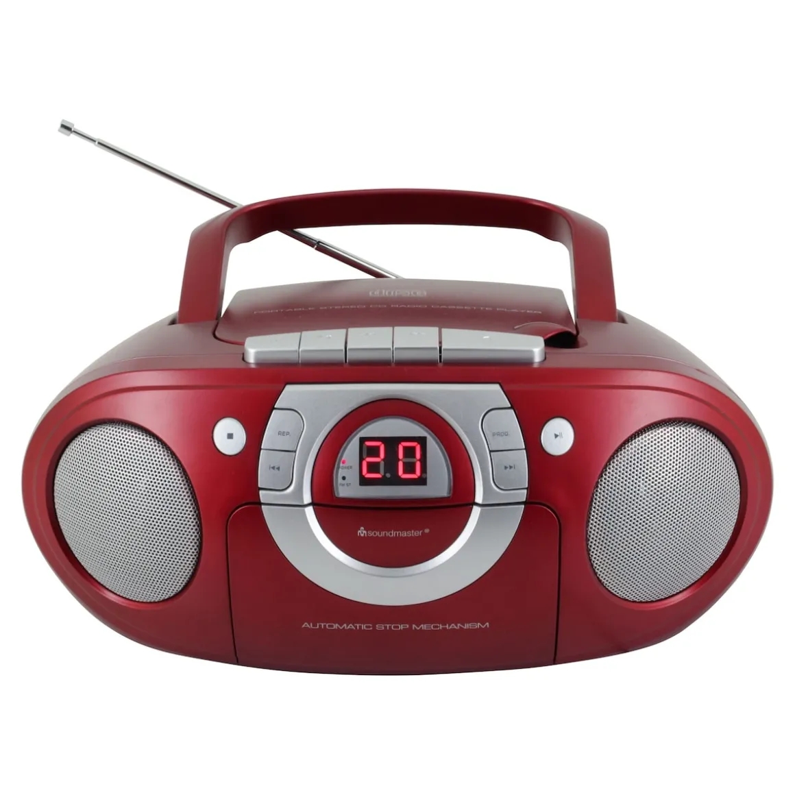 Radio-Kassettenspieler mit CD rot