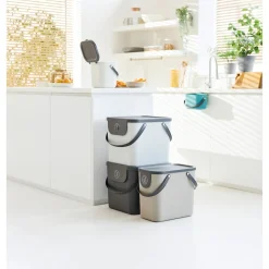 Recycling Müllsystem "ALBULA", 25 l beige