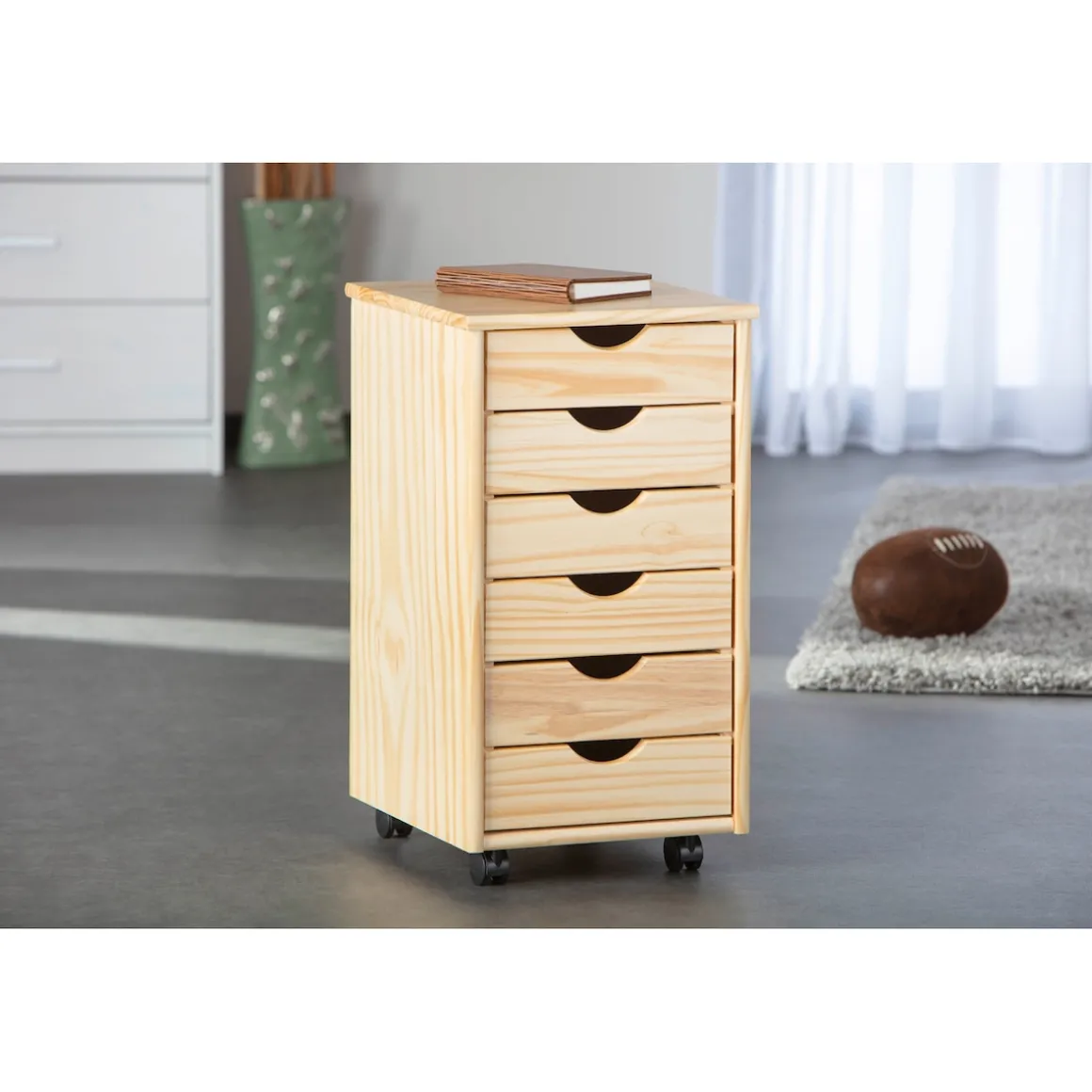 Rollcontainer holzfarben