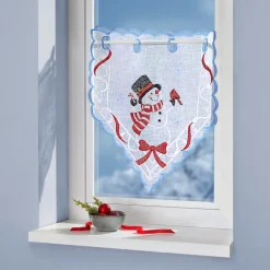 Scheibengardine „Schneemann“