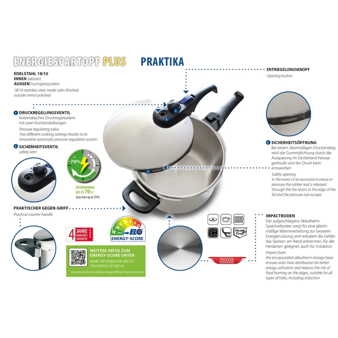 Schnellkochtopf "Praktika", 4 l