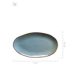 Servierplatten-Set, Keramik Nottingham Blau