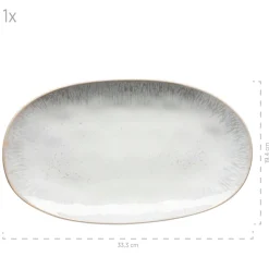 Servierplatten-Set, Steinzeug Frozen Weiß