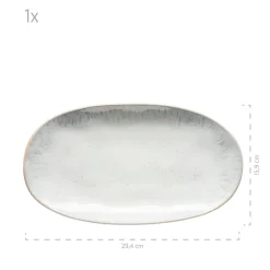 Servierplatten-Set, Steinzeug Frozen Weiß