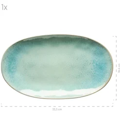 Servierplatten-Set, Steinzeug Frozen Grün