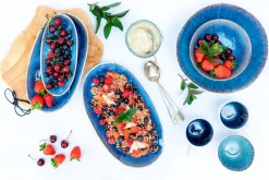 Servierplatten-Set, Steinzeug Frozen Blau