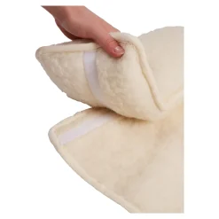 Sesselkissen und Armlehnenschoner-Set, 3-teilig, Schurwolle creme