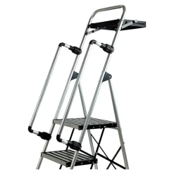 Sicherheitsleiter, Trittleiter 3 Stufen mit Handlauf