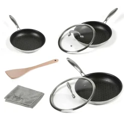 SILVERSTAR Edelstahl Pfannen-Set 7-teilig 20/24/28 | mit Deckeln