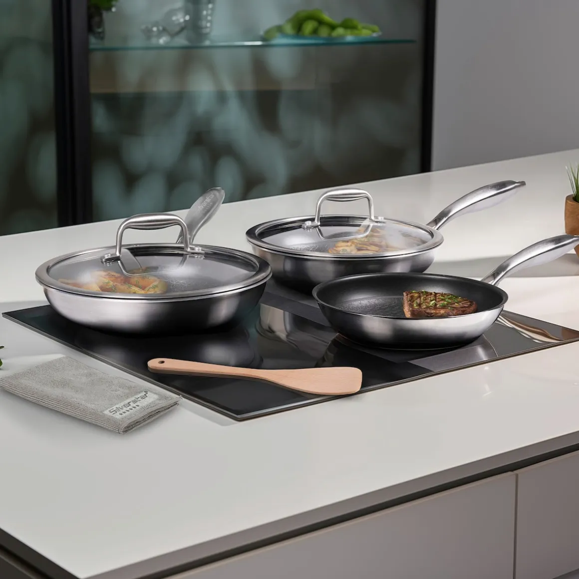 SILVERSTAR Edelstahlpfanne Bratpfanne 28 cm | ohne Deckel